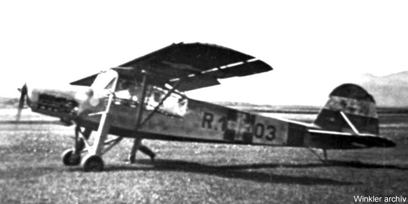 Kép a Fieseler Fi 156 Storch típusú, R.103 oldalszámú gépről.