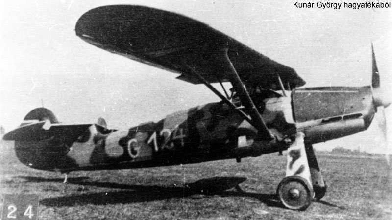Kép a Focke-Wulf Fw 56 Stösser típusú, G.124 oldalszámú gépről.