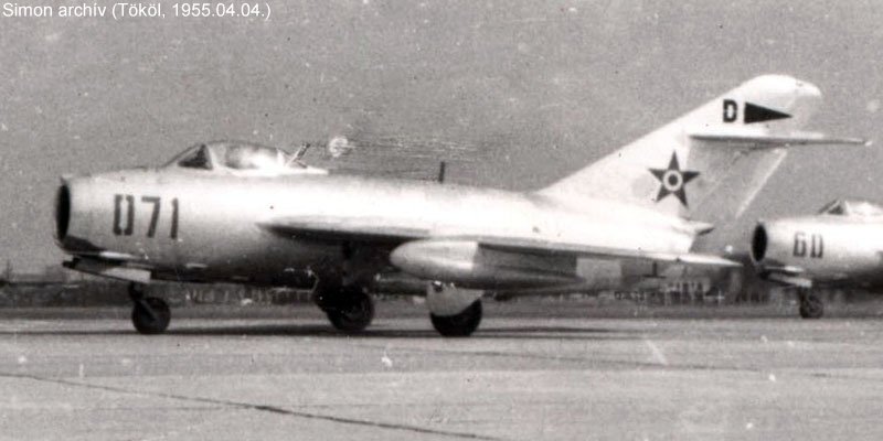 Kép a Mikojan-Gurjevics MiG-15 típusú, 071 oldalszámú gépről.