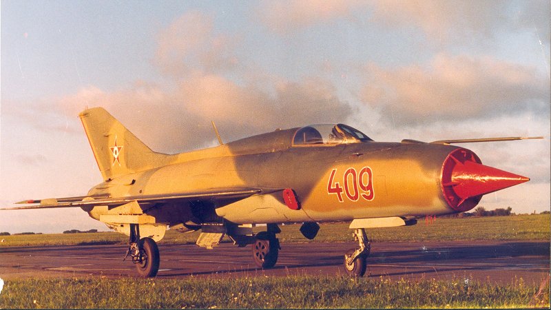 Kép a Mikojan-Gurjevics MiG-21 típusú, 409 oldalszámú gépről.