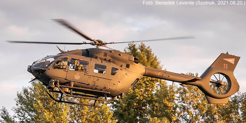 Kép a Airbus BK117 típusú, 15 oldalszámú gépről.