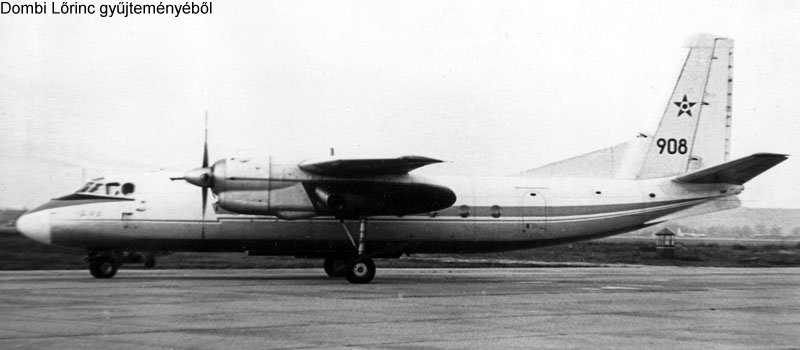 Kép a Antonov An-24 típusú, 908 oldalszámú gépről.