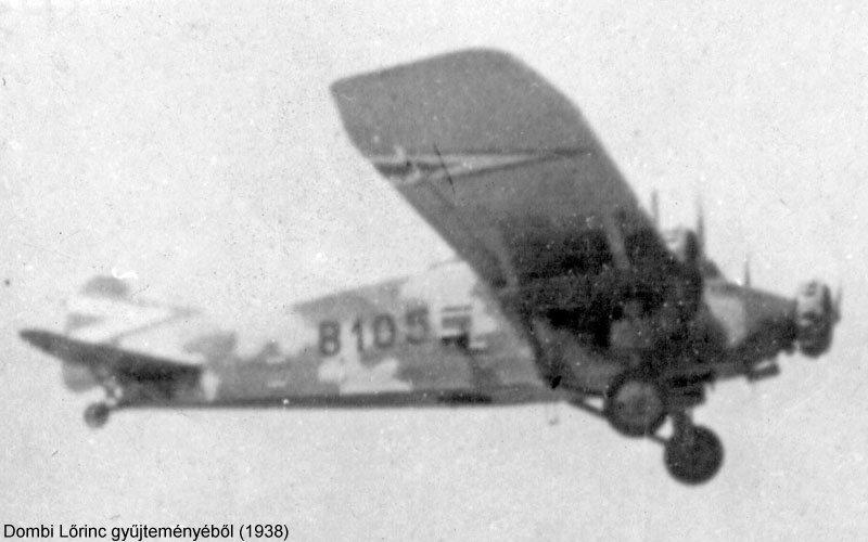 Kép a Caproni Ca.101 típusú, B.105 oldalszámú gépről.