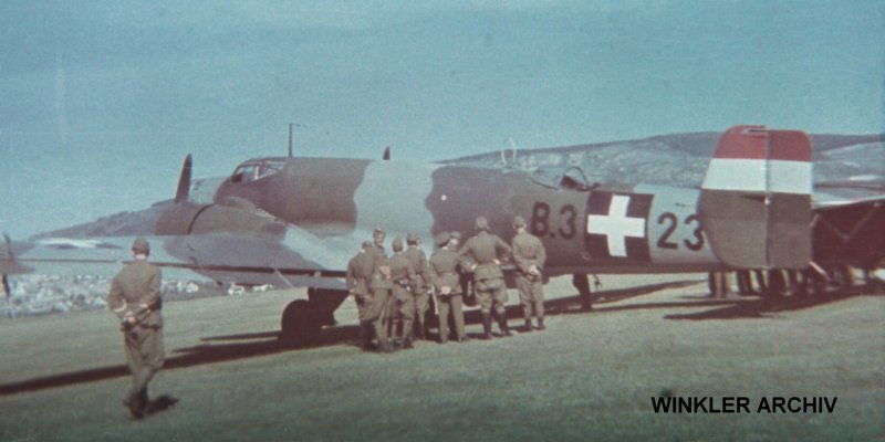 Kép a Junkers Ju 86 típusú, B.323 oldalszámú gépről.