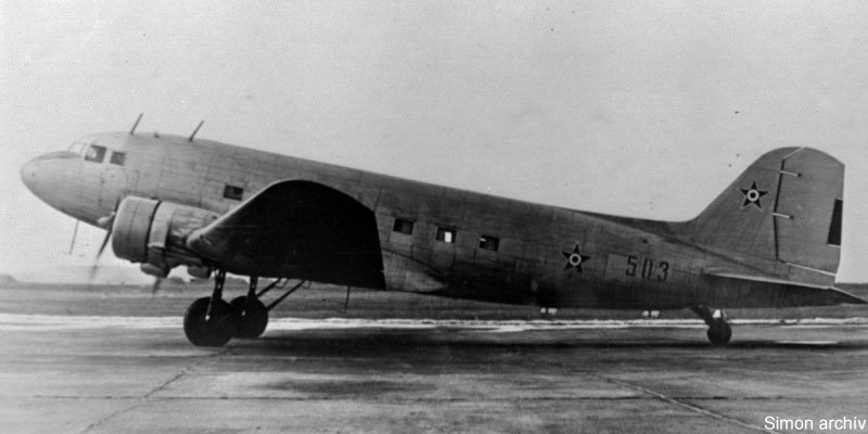 Kép a Liszunov Li-2 típusú, 503 oldalszámú gépről.