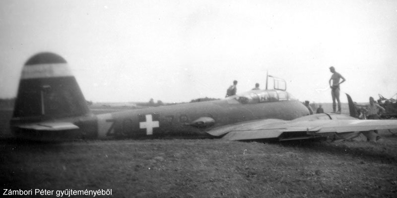 Kép a Messerschmitt Me 210 típusú, Z.079 oldalszámú gépről.