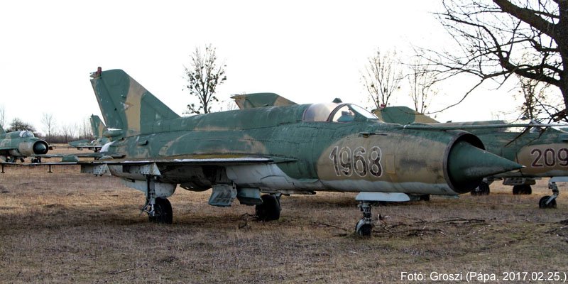 Kép a Mikojan-Gurjevics MiG-21 típusú, 1968 oldalszámú gépről.