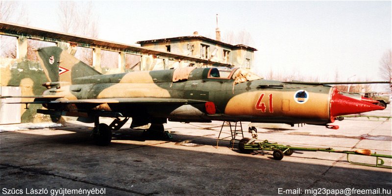 Kép a Mikojan-Gurjevics MiG-21 típusú, 41 oldalszámú gépről.