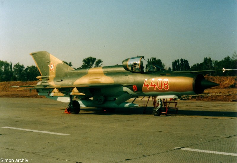 Kép a Mikojan-Gurjevics MiG-21 típusú, 4408 oldalszámú gépről.