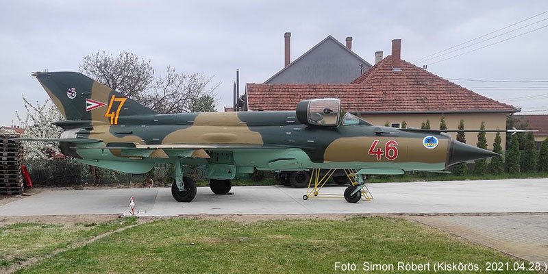 Kép a Mikojan-Gurjevics MiG-21 típusú, 46 oldalszámú gépről.