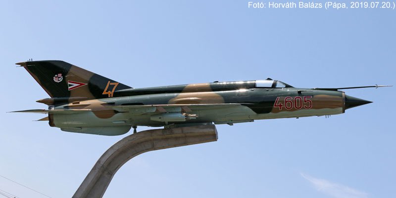 Kép a Mikojan-Gurjevics MiG-21 típusú, 4605 oldalszámú gépről.