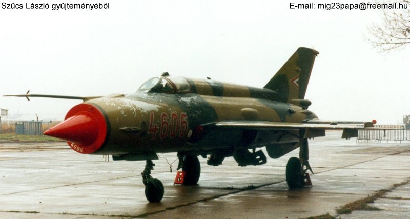 Kép a Mikojan-Gurjevics MiG-21 típusú, 4606 oldalszámú gépről.