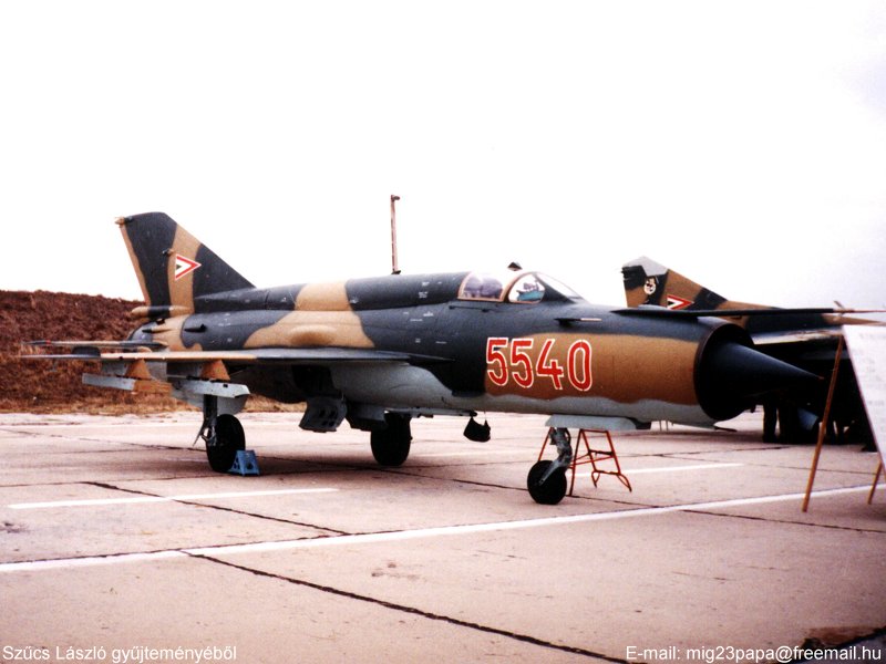 Kép a Mikojan-Gurjevics MiG-21 típusú, 5540 oldalszámú gépről.