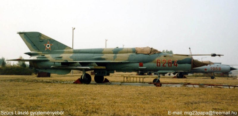 Kép a Mikojan-Gurjevics MiG-21 típusú, 6264 oldalszámú gépről.