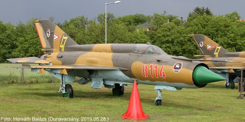 Kép a Mikojan-Gurjevics MiG-21 típusú, 8114 oldalszámú gépről.