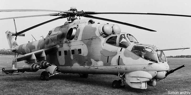 Kép a Mil Mi-24 típusú, 109 (2) oldalszámú gépről.