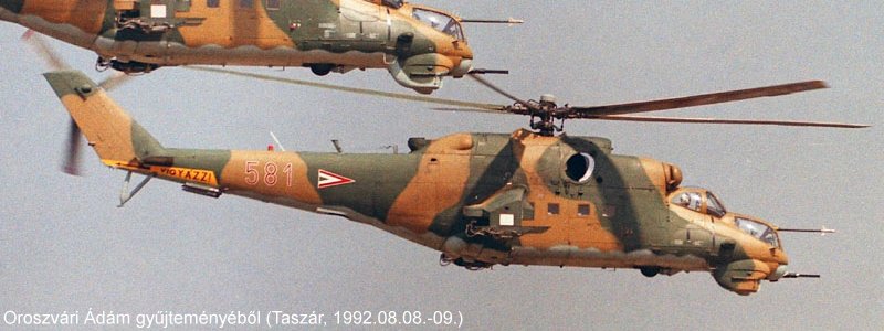 Kép a Mil Mi-24 típusú, 581 oldalszámú gépről.