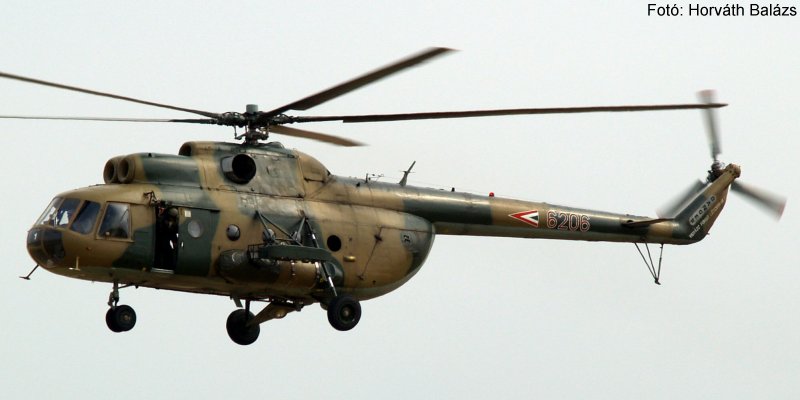 Kép a Mil Mi-8 típusú, 6206 oldalszámú gépről.