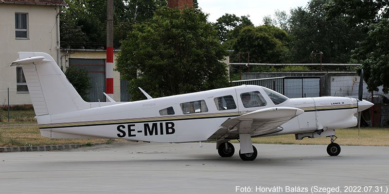 Kép a SE-MIB lajstromú gépről.